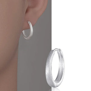 925 Silver Frosting Geometry Earring Birthday Gift