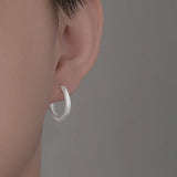 925 Silver Frosting Geometry Earring Birthday Gift
