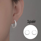 925 Silver Frosting Geometry Earring Birthday Gift