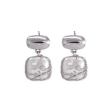 925 Silver Geometry Pearl Earring Retro Branch Jewelry