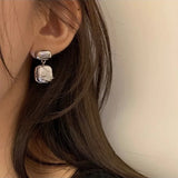 925 Silver Geometry Pearl Earring Retro Branch Jewelry