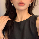 925 Silver Geometry Pearl Earring Retro Branch Jewelry