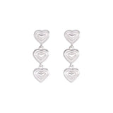 925 Silver Love Heart Earrings for Women Girl Sweet Romantic Jewelry