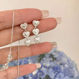925 Silver Love Heart Earrings for Women Girl Sweet Romantic Jewelry