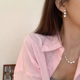 925 Silver Love Heart Earrings for Women Girl Sweet Romantic Jewelry