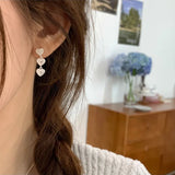 925 Silver Love Heart Earrings for Women Girl Sweet Romantic Jewelry