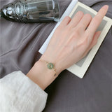 Hetian Jade Bracelet Women Girl Retro Palace Fortune Bless Jewelry