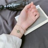Hetian Jade Bracelet Women Girl Retro Palace Fortune Bless Jewelry
