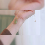 Hetian Jade Pendant Necklace 14k Plated Clavicle Chain Jewelry