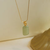 Hetian Jade Pendant Necklace 14k Plated Clavicle Chain Jewelry