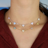 Vermail Heart necklace 925 sterling silver colorful cz heart charm