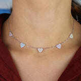 Vermail Heart necklace 925 sterling silver colorful cz heart charm