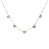 Vermail Heart necklace 925 sterling silver colorful cz heart charm