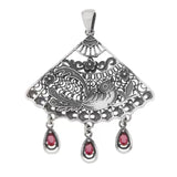 Vermilion Bird Pendant Female Phoenix Retro Fan Shaped Peacock Tassel Accessory