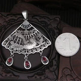 Vermilion Bird Pendant Female Phoenix Retro Fan Shaped Peacock Tassel Accessory