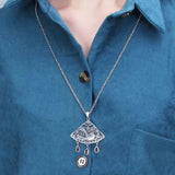 Vermilion Bird Pendant Female Phoenix Retro Fan Shaped Peacock Tassel Accessory