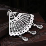 Vermilion Bird Pendant Female Phoenix Retro Fan Shaped Peacock Tassel Accessory