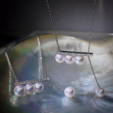 925 Sterling Silver Plated Pearl Collar Chain Women's Jewelry