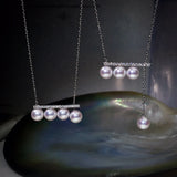 925 Sterling Silver Plated Pearl Collar Chain Women's Jewelry