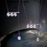 925 Sterling Silver Plated Pearl Collar Chain Women's Jewelry