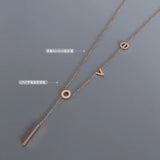 Love Letter Pendant Necklace Stainless Steel Clavicle Tassel Engagement Jewelry