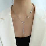 Love Letter Pendant Necklace Stainless Steel Clavicle Tassel Engagement Jewelry