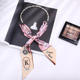 Versatile Silk Scarf Female Pearl Small Scarf Shopee Printed Scarf