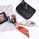Versatile Silk Scarf Female Pearl Small Scarf Shopee Printed Scarf