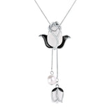 Opal Tulip Long Necklace for Women Autumn Winter Pendant Accessories