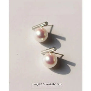 Yellow Plated Shell Pearl Stud Earrings