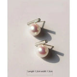 Yellow Plated Shell Pearl Stud Earrings