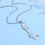 Personalized Vertical Arabic Name Necklace Stainless Steel Jewelry
