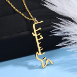 Personalized Vertical Arabic Name Necklace Stainless Steel Jewelry