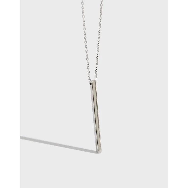 Vertical Bar Pendant Necklace Long Lariat Chain Minimalist Dangle Necklace