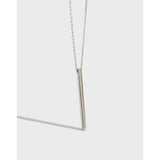 Vertical Bar Pendant Necklace Long Lariat Chain Minimalist Dangle Necklace