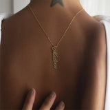 Personalized Vertical Name Necklace Stainless Steel Choker Pendant
