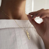 Personalized Vertical Name Necklace Stainless Steel Choker Pendant