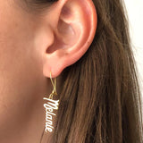 Personalized Name Drop Earrings for Women in Stainless Steel