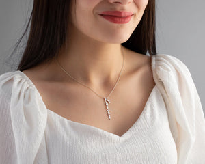 Vertical Name Necklace, Custom Name Necklace