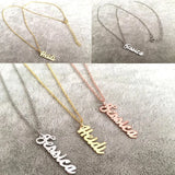 Vertical Personalized Name Pendant Necklaces