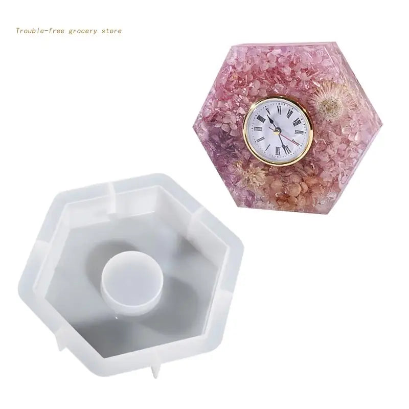 Vertical Table Clock Silicone Epoxy Mold Resin Casting Mold