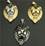 Big Lion Pendant Silver 316L Stainless Steel Necklace