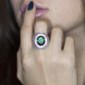Big Stone Ring 5 Colors Cubic Zirconia Large Crystal Zirconia Jewelry