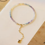 Multicolor Fluorite Rough Stone Bracelet 14k Filled - Summer Gift