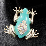 Green Enamel Frog Brooch Men's Jewelry Kids Girls Christmas Party