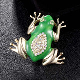 Green Enamel Frog Brooch Men's Jewelry Kids Girls Christmas Party
