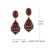 Veyofun Red Rhinestone Dangle Earrings Crystal Drop Jewelry for Women