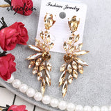 Veyofun Symmetric Crystal Drop Earrings - Party Jewelry for Women