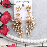 Veyofun Symmetric Crystal Drop Earrings - Party Jewelry for Women