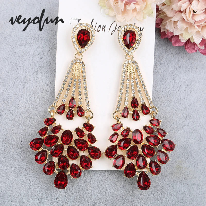 Veyofun Vintage Rhinestone Drop Earrings Classic Party Dangle Jewelry Gift